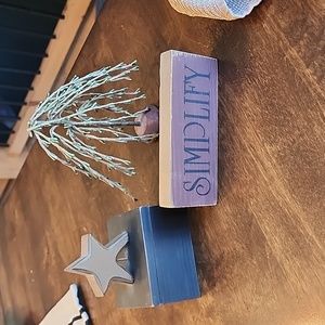 Primatives tiered tray shelf decor lot willow  tree